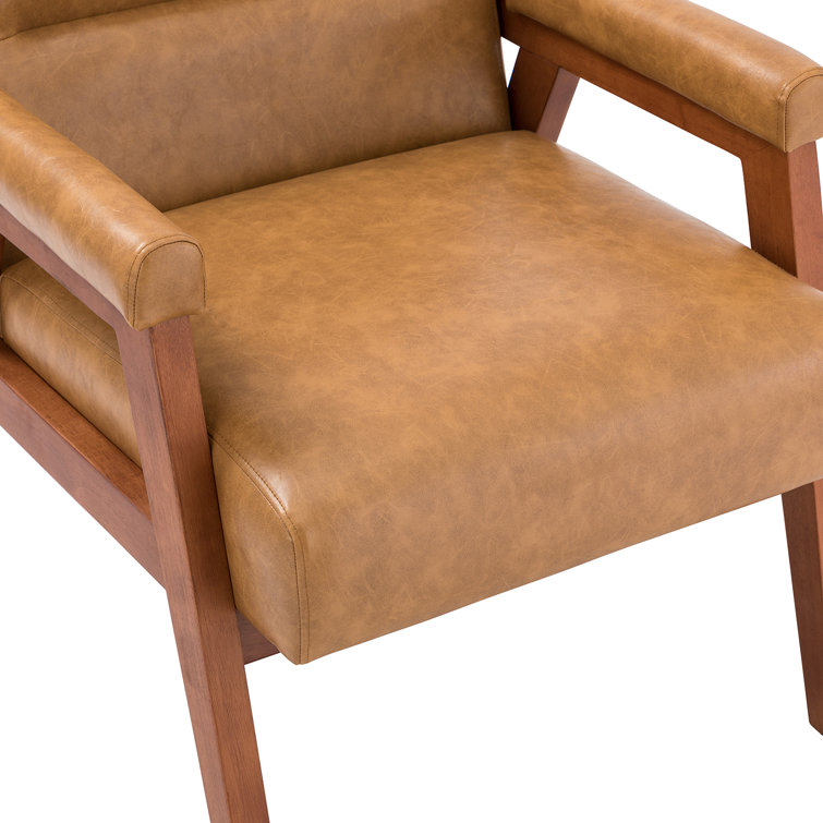 Arnee Wooden Upholstered Armchair with Solid Wood Legs